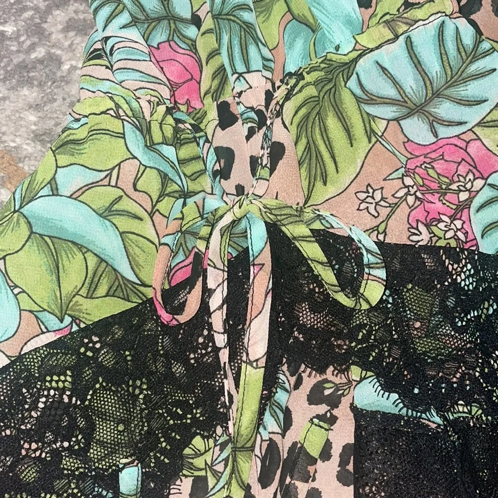 🟢 INC Tropical Jungle leopard bodysuit size Small - Picture 5 of 8